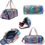 Women Overnight Gym Duffle Bag Lightweight Foldable Weekender Travel Sport Athletic Luggage Bag With Dry Wet Shoe Compartment