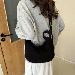 New Dumpling Bag Corduroy Retro Messenger Bag Japanese And Korean Minimalist Style Shoulder Bag for Women
