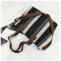ZF005 Logo with Custom Printed Woman New Fashion Striped Canvas Tote Bag Cotton Flax Handbag Travel Shopping Bag