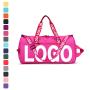 custom designer duffel bag blue color waterproof polyester women training dance workout sport gym travel duffle bag with logo
