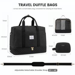 LOVEVOOK 35L 45L large Carry on Overnight Bag with Toiletry shoe Bag for Women gym weekender Hospital Travel Duffel luggae Bag