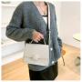 Fashionable and Simple Handbag Women's 2022 Autumn and Winter New Vintage One Shoulder Crossbody Bag Korean Flap Small Square Ba