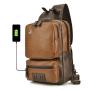 ZR868 Man Chest Bag PU Waterproof Shoulder Bag Sports Travel Crossbody Leisure Solid Color Print logo Business High Quality Bag