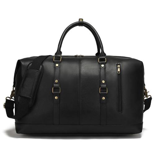 Large Capacity High Quality PU Leather Mens Travel Duffel Gym Sport Bag Vintage Weekender Overnight Luggage Storage Bag for Man