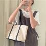 New design Leather decoration sling bags wholesale Casual girl fashion shoulder bag Large capacity shopping tote canvas bag