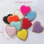 Stock Multi Colorful Cute Embroidered Sticky Applique for Clothing Smiley Face Rainbow Letters Heart Adhesive Chenille Patch