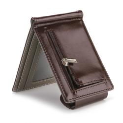 HF007 CUIKCA Unisex Slim Leather Mini Wallet Business Card Cases Hasp Zipper Coins Purse Money Clip ID Credit Card Holders