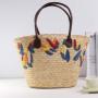 Special Embroidery Beach Bags for Women Summer Straw Woven Shoulder Purse Ladies Handbag Beach Tote Bag for Summer Vacation