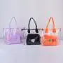 Keymay RTS Large Plastic Colored Clear Pvc Tote Bag Clear Purses Women Handbags Clear Stadium Approved Tote Bag Tote Bag Clear