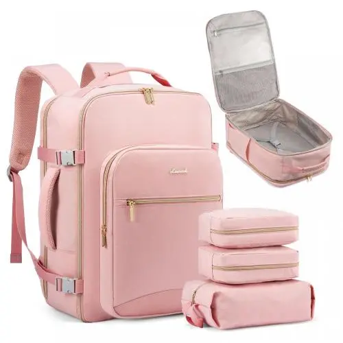 LOVEVOOK 40L Flight Approved Travel Backpack Waterproof Large TSA 17inch Luggage Daypack with 3 Packing Cubes Carry on Backpacks