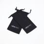 Recyclable Black Linen Cotton Gift Cosmetic Pouch Drawstring Cotton Linen Material Bag For Skincare Products Packaging