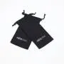 Recyclable Black Linen Cotton Gift Cosmetic Pouch Drawstring Cotton Linen Material Bag For Skincare Products Packaging