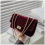 Square Hand Bags For Women Chain Handbags Fashion Pleuche Crossbody Handbag Pure Color Hasp Woman Bags Shoulder Bag Ry7200126