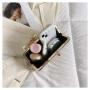 ZR520 New Dinner Bag Clasp Knitted Girl Texture Noble and Fashionable One Shoulder Crossbody Bag Pearl Handheld Bag Party