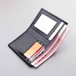 OEW029 Bifold Thin Certificates Wallet Driving License Protective Cover Leather Card Hold Slim Minimalist Money Clip Wallet