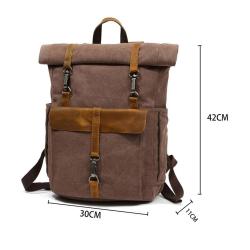 2023 Outdoor Large Capacity Knapsack Mountaineer Backpack Men's Oil Wax Canvas With Full Grain Leather Travel Shoulder Rucksack