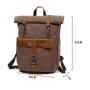 2023 Outdoor Large Capacity Knapsack Mountaineer Backpack Men's Oil Wax Canvas With Full Grain Leather Travel Shoulder Rucksack