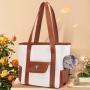 ZR848 Pet Bag Dog Cat Travel Exposed Head Portable Shoulder Tote Bag Lovely PU Canvas Breathable Fabric Portable Outdoor Pet Bag