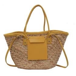 New Fashion Woven Bag Beach Travel Basket Hand bag Retro Straw Tote Bag For Women