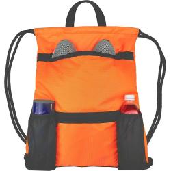 Wholesale Drawstring Backpack Gym Drawstring Bag With Compartment Outdoor Athletic Cinch Backpack With Zipper Pockets And Mesh