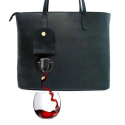 wine carrier tote bag leather  plastic bag with red wine for 2 bottle custom logo