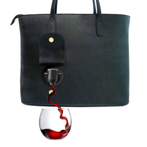 wine carrier tote bag leather  plastic bag with red wine for 2 bottle custom logo