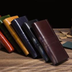 New top layer cowhide long handheld multi card wallet