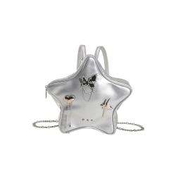 2023 Fashion Design Pu Leather Women Mini School Backpacks Custom Star Shape Designer Backpack