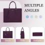 LOVEVOOK Multi Layer 7 Pockets Laptop tote Bags Business Crossbody Shoulder Messenger Bags Women Office PU Leather Laptop Bag