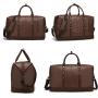 Custom OEM High quality Waterproof PU Leather Travel Luggage Weekender Overnight Duffel Bag Gym Sports Tote Duffle Bag For Men
