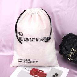 Promotion Cotton Linen Drawstring Bag For Shopping Custom Logo Printed Clothes Hat Storage Muslin Cotton Dust Pouch