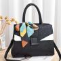 Cross-border Agitation Women Alligator Scarves Bow Handbags China Wholesale PU Lady Bags Girl Zipper Square Handbag