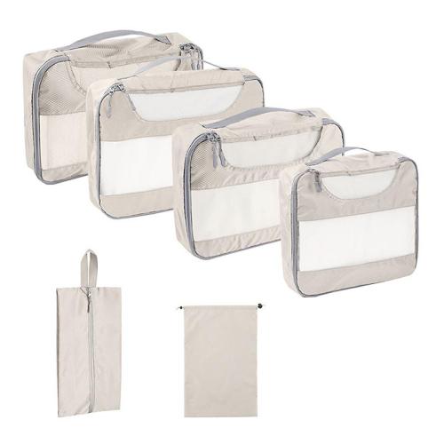 custom prints 9 pieces set extra large polyester compression packing cubes in taupe beige travel luggage organizer