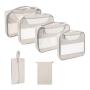 custom prints 9 pieces set extra large polyester compression packing cubes in taupe beige travel luggage organizer