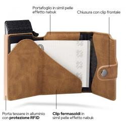 Men Slim Bifold Credit Card Case Compact Card Holder Automatic Pop Up Wallet