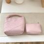Wholesale New Designer Hand Bag Set Fashion Knitted Women Handbags Luxury Soft PU Leather Women's Tote Bags Set