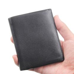 Custom mens slim wallet genuine leather bifold wallet rfid blocking wallet for men