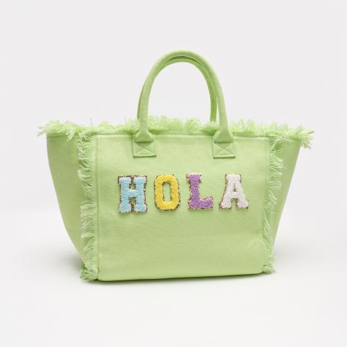 Custom Printed Handbag Luxury for Ladies Men Daily Bag Light Weight Large Zippered  Shoulder Beach Canvas Fringe Tote Bag