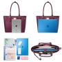 Lovevook women 15.6 Inch Laptop Briefcase Shopping Handbag Ladies Shoulder Large Work Zipper Multi-purpose Leather Tote Bag lady