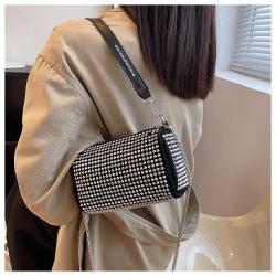 HR526 Popular Bright Diamond Small Pillow Type Bag Luxury Ladies New Dinner Party Clutch Bag Women's Trendy Chain Crossbody Bag