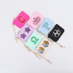 Keymay RTS Stock Fast Shipping Lightweight Waterproof Personalized Patches Nylon Wallet Card Holder Keychain Coin Purse Wallet