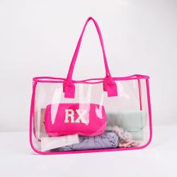 PVC Shoulder Bags Transparent Bag Jelly Colors Short U Shape Tote Handbag Women Girls Beach Shopping Purse Clear Tote Bag