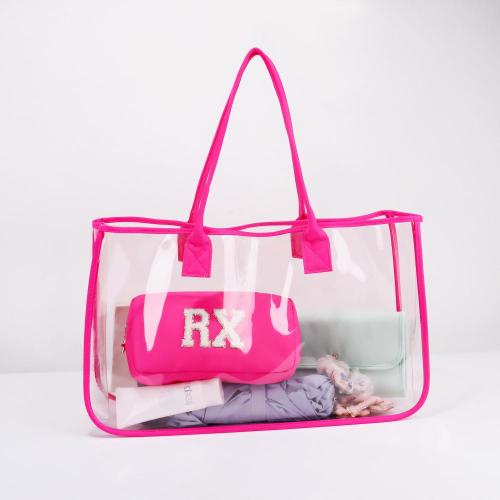PVC Shoulder Bags Transparent Bag Jelly Colors Short U Shape Tote Handbag Women Girls Beach Shopping Purse Clear Tote Bag