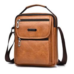 XL347 Best-selling Vintage Men's Shoulder Bag Daily Life Multi-layer Large Capacity Handbag Wear-resistant Durable Leather Bag