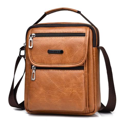 XL347 Best-selling Vintage Men's Shoulder Bag Daily Life Multi-layer Large Capacity Handbag Wear-resistant Durable Leather Bag