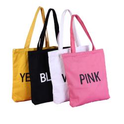 Gelory Factory Sale Custom Fashionable Multi Color Recycled Large Capacity Letter Shoulder Canvas Bag