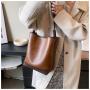 Big size bucket handbags for women luxury pu leather brown tote bags women handbags ladies luxury designer purses wholesale