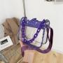 Transparent bright diamond women's bag chain small female diagonal bag fashionable shoulder bag