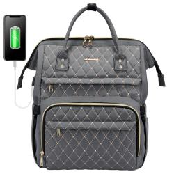 Discount Sale LOVEVOOK Quilted Nylon Elegant Ladies School Travel Backpack Waterproof 15.6 In Large Women's Laptop Backpacks