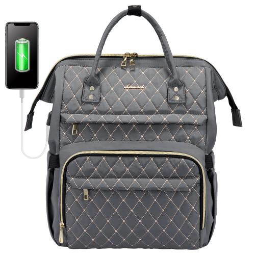 Discount Sale LOVEVOOK Quilted Nylon Elegant Ladies School Travel Backpack Waterproof 15.6 In Large Women's Laptop Backpacks